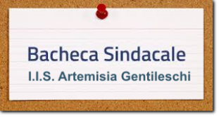 Disegno di una lavagnetta riportante la scritta Bacheca Sindacale I.I.S. Artemisia Gentileschi